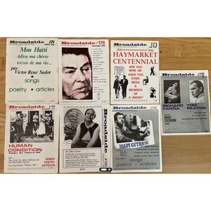 Vtg lot Broadside Song Magazines 1986-87 seven 7 issues